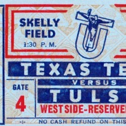 1955 Texas Tech vs. Tulsa Football Ticket Art